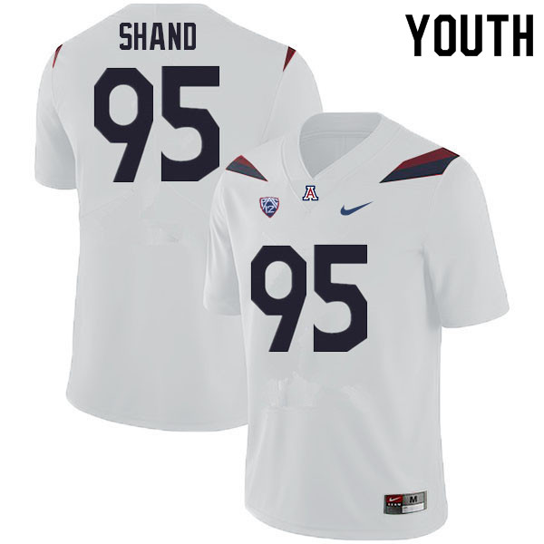 Youth #95 Paris Shand Arizona Wildcats College Football Jerseys Sale-White - Click Image to Close